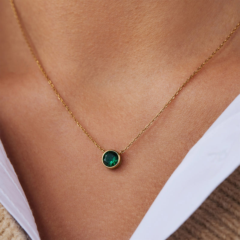 Violet Hamden Venus Collier en Argent 925 Sterling Plaqué Or avec Pierre de Naissance VH340010-JUL-zoom-