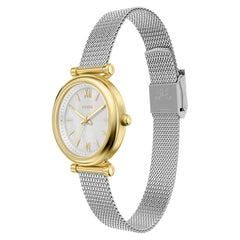 Fossil Carlie Round White Dial Watch ES5463