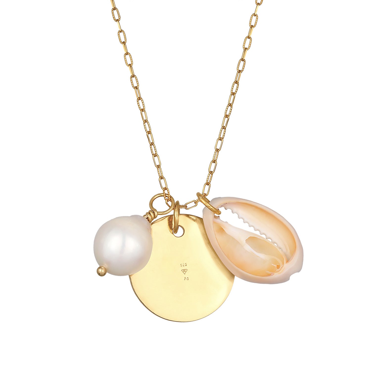 Elli 925 Sterling Silver Pearl Necklace with Pearl 2004-BF-0007895-001