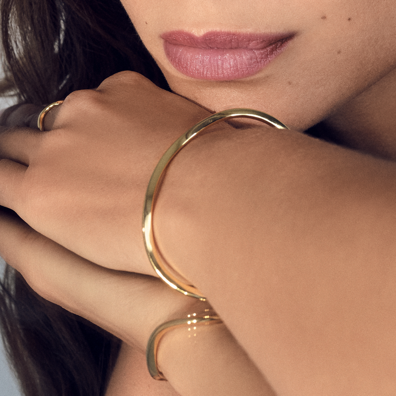 Sif Jakobs Ellera Waves Pianura Bangle Bracelet Plaqué Or SJ-BG3879-YG-zoom-