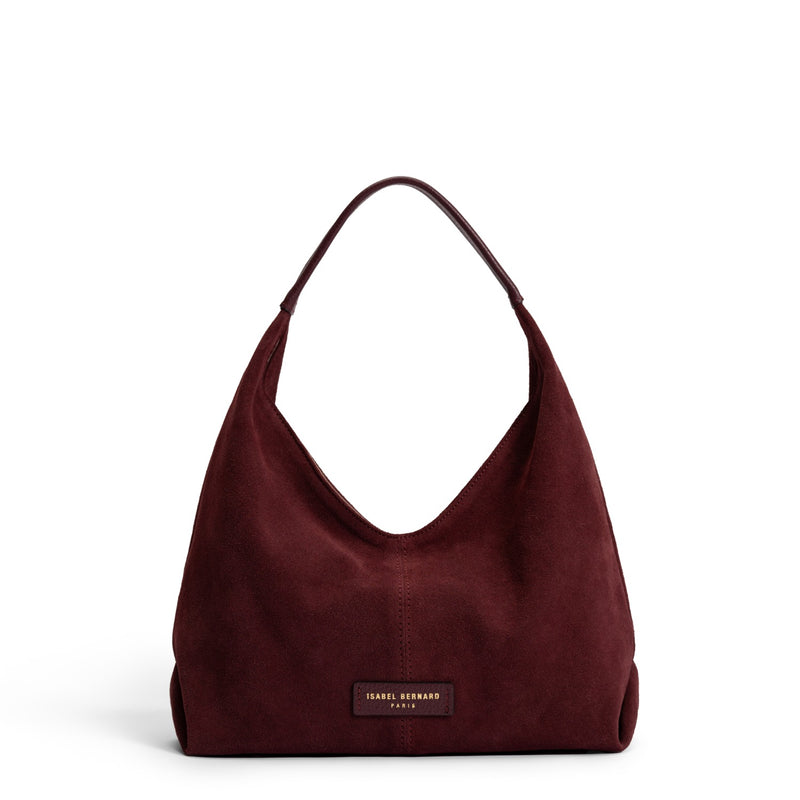 Isabel Bernard Honoré Grace Mini sac à main en suède bordeaux IB21132-152-zoom-