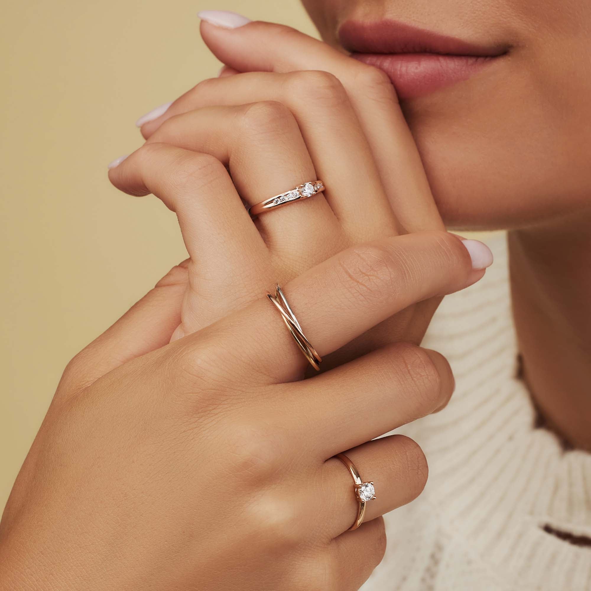 Isabel Bernard Tricolore Maeva 14 Karaat Gouden Ring Met Drie Kleuren Goud IB330039-50