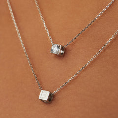 Isabel Bernard Saint Germain Felie 14 Carat Whitegold cube Charm IB350051